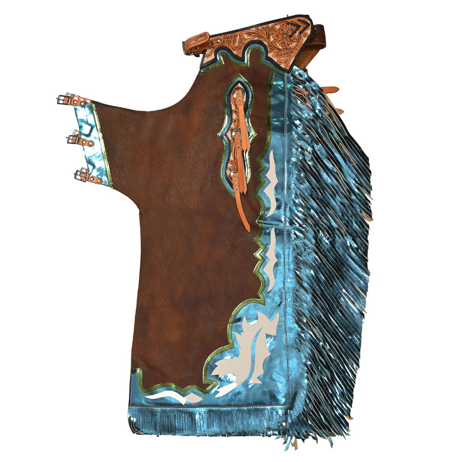 HILASON Western Genuine Leather Pro Rodeo Bull Riding Chaps Unisex