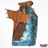 HILASON Western Horse Bull Riding Genuine Leather Rodeo Chaps