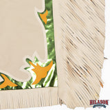 HILASON Bronc Bull Riding Genuine Leather Rodeo Western Chaps White Green Base | for Men and Women Unisex