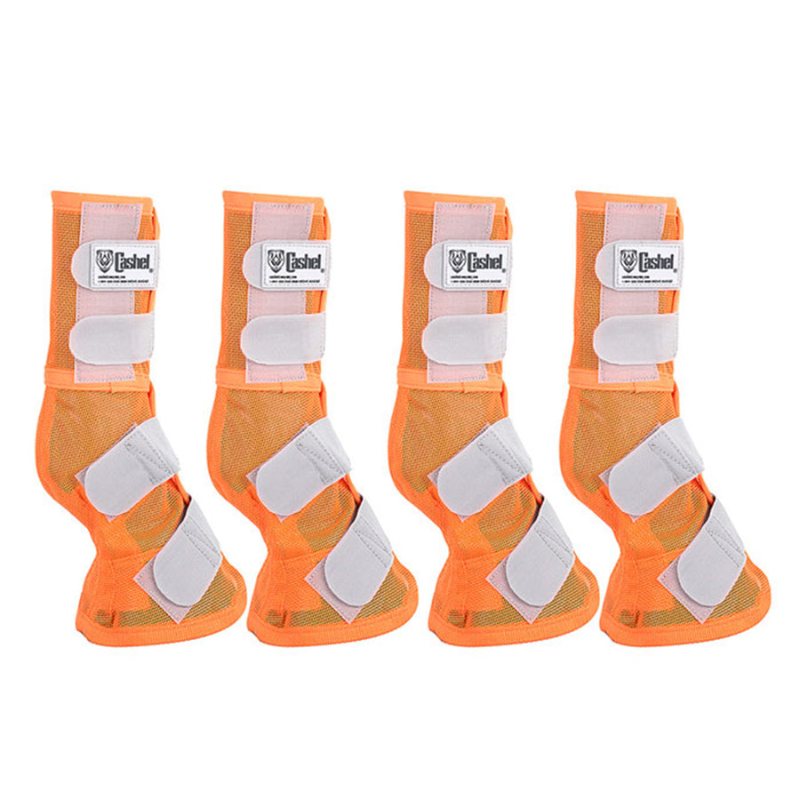 4pk Cashel Fly H. Leg Guard Cool Mesh Boots Orange by Hilason – Cowboy and equestrian accessories
