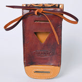 Hilason Basketweave Floral Cell Phone Case Tan American Leather