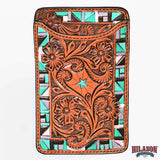 Hilason Western Stylish Floral Hand Tooled Genuine Leather Smartphone Cell Phone Holder