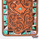 Hilason Western Stylish Floral Hand Tooled Genuine Leather Smartphone Cell Phone Holder