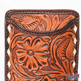 Hilason Western Stylish Floral Hand Tooled Genuine Leather Smartphone Cell Phone Holder