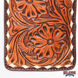 Hilason Western Stylish Floral Hand Tooled Genuine Leather Smartphone Cell Phone Holder
