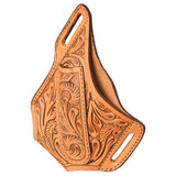 HILASON Leather Floral Hand Carved Stylish Cell Phone Holder Smartphone Case Tan - Uhorse
