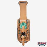 HILASON Leather Floral Hand Carved Stylish Cell Phone Holder Smartphone Case Tan