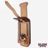 HILASON Leather Floral Hand Carved Stylish Cell Phone Holder Smartphone Case Tan