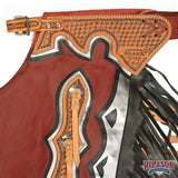 HILASON Western Horse Bull Riding Genuine Leather Rodeo Chaps