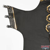 HILASON Pro Rodeo Bull Riding Chaps Genuine Leather Black