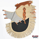 HILASON Bull Riding Chinks Pro Rodeo Western Smooth Leather | Handmade Chaps for Adults Hand Tooled Adult