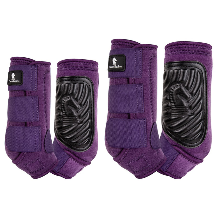 Small Classic Equine Classifit Sling Front Hind H. Boots Eggplant – by Hilason – Cowboy and equestrian accessories