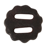 1" Hilason Slotted Scalloped Leather Rosette Concho Saddle Dark Brown 6 piece - Uhorse