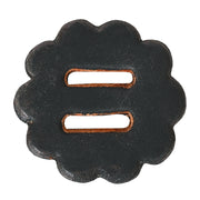 Hilason Slotted Scalloped Leather Rosette Concho Saddle Tack Black 1-1/2