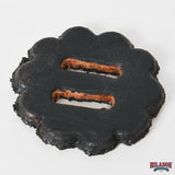 Hilason Slotted Scalloped Leather Rosette Concho Saddle Tack Black 1-1/2"