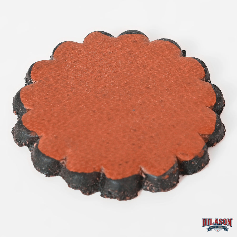 Set Of 06 Hilason Plain Scalloped Leather Rosette Concho Saddle Tack 1-1/2"