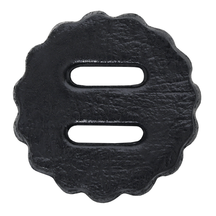06 Pack Hilason Slotted Scalloped Leather Rosette Concho Saddle Black 1-3/4" - Uhorse
