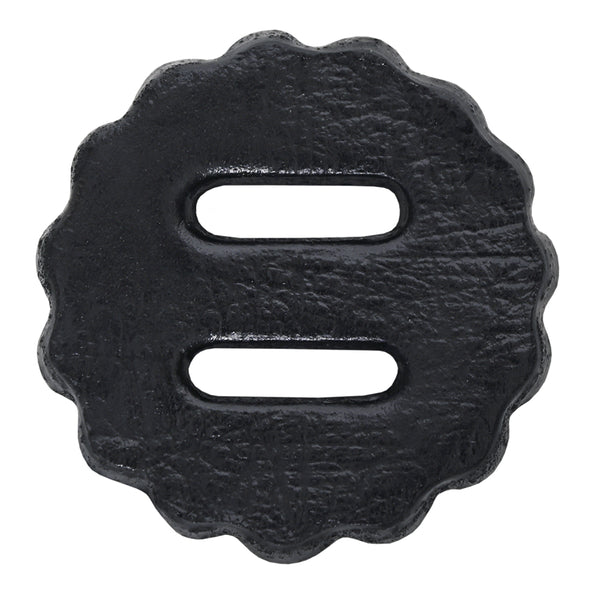 Black leather rosette with slot openings - Uhorse