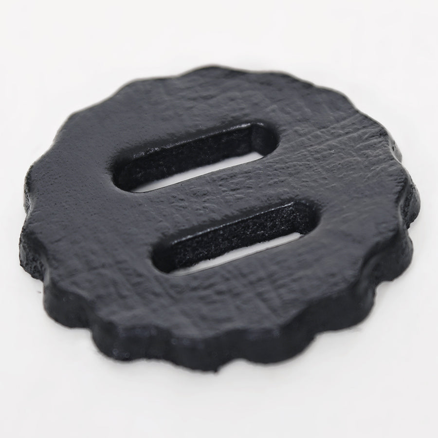 Hilason Slotted Scalloped Leather Rosette Concho Saddle Tack Black 1-3/4"
