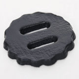 Hilason Slotted Scalloped Leather Rosette Concho Saddle Tack Black 1-3/4"