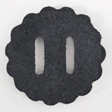 Hilason Slotted Scalloped Leather Rosette Concho Saddle Tack Black 1-3/4"