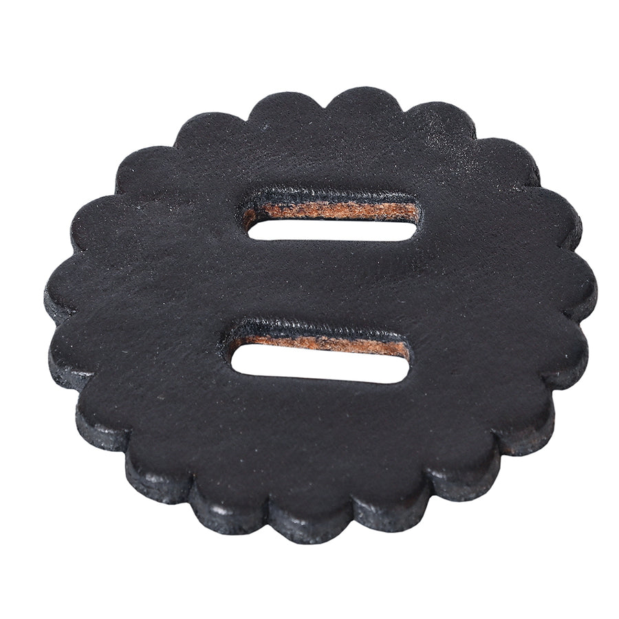 12 Pack Hilason Slotted Scalloped Leather Rosette Concho Saddle Black 2" - Uhorse