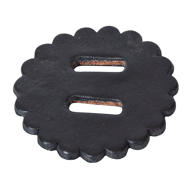 Black wool saddle pad with scalloped edges - Uhorse