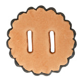 12 Pack Hilason Slotted Scalloped Leather Rosette Concho Saddle Tack Tan 2" - Uhorse