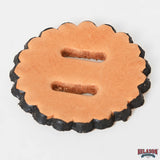 Hilason Slotted Scalloped Leather Rosette Concho Saddle Tack Tan 2"