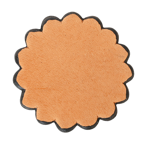 Brown leather flower-shaped concho - Uhorse