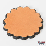 1" Hilason Plain Scalloped Leather Rosette Concho Saddle Tan