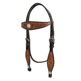 Bar H Equine Genuine Western American Leather Horse Headstall - Uhorse