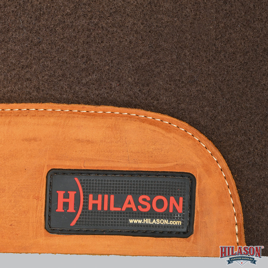HILASON Western Wool Felt Horse Saddle Pad W/ Distressed Wear Leather | for Horses