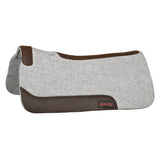 Hilason W. Wool Felt H. Saddle Pad W/ Leather Border- Grey by Hilason – Cowboy and equestrian accessories