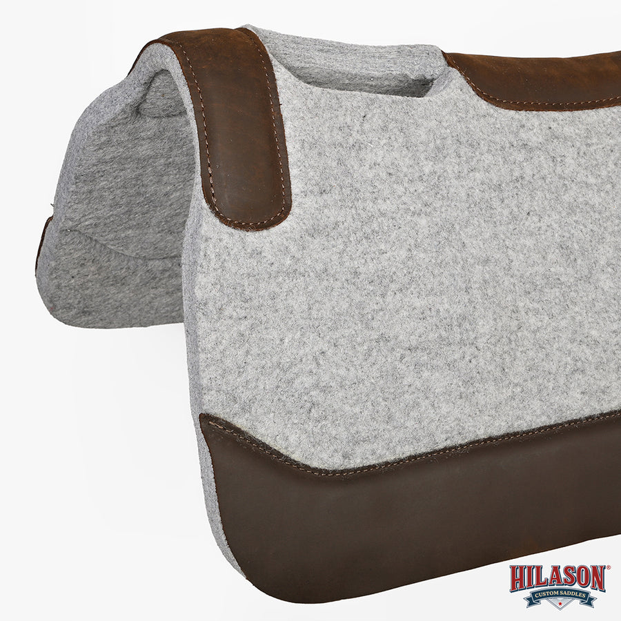 HILASON Western Wool Felt Horse Saddle Pad W/ Distressed Wear Leather | for Horses