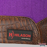 HILASON Western Wool Felt Horse Saddle Pad W/ Distressed Wear Leather | for Horses