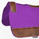 HILASON Western Wool Felt Horse Saddle Pad W/ Distressed Wear Leather | for Horses