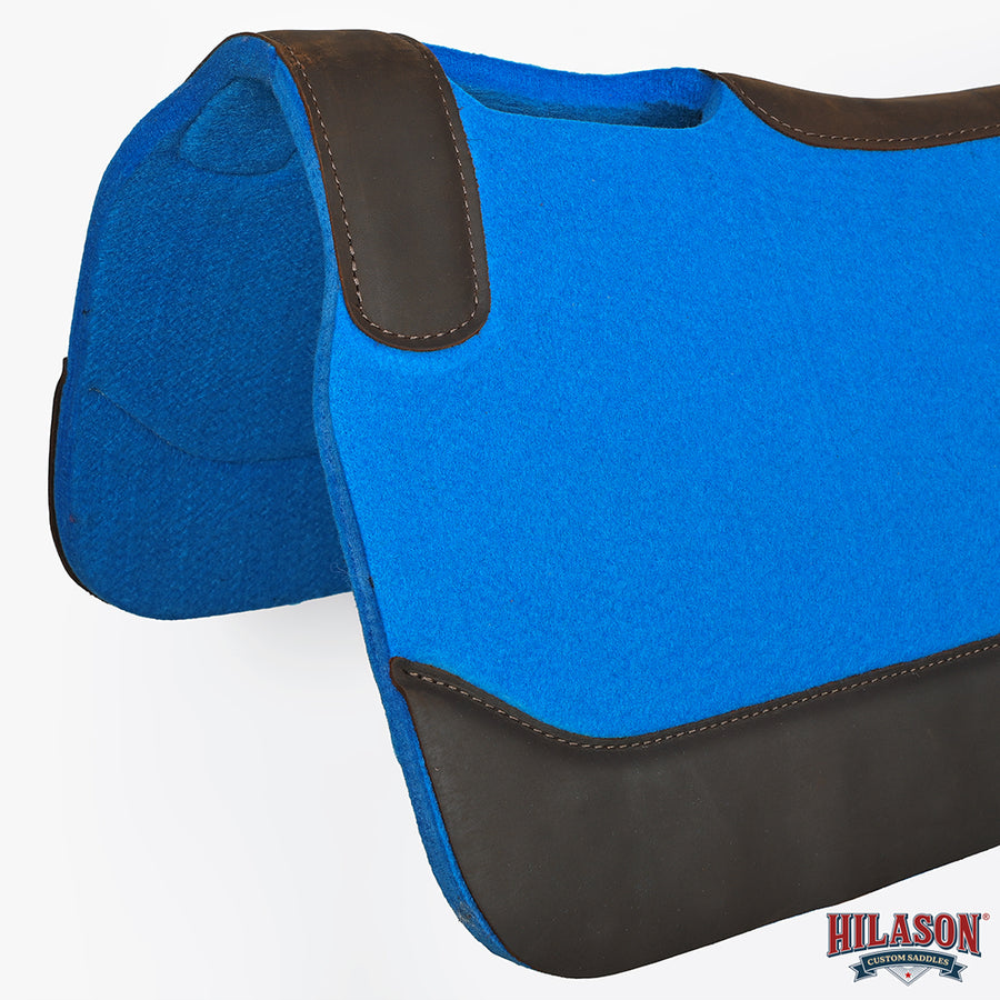 HILASON Western Wool Felt Horse Saddle Pad W/ Distressed Wear Leather | for Horses