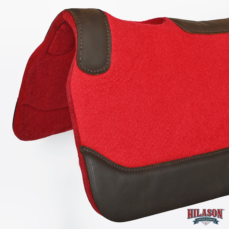 HILASON Western Wool Felt Horse Saddle Pad W/ Distressed Wear Leather | for Horses