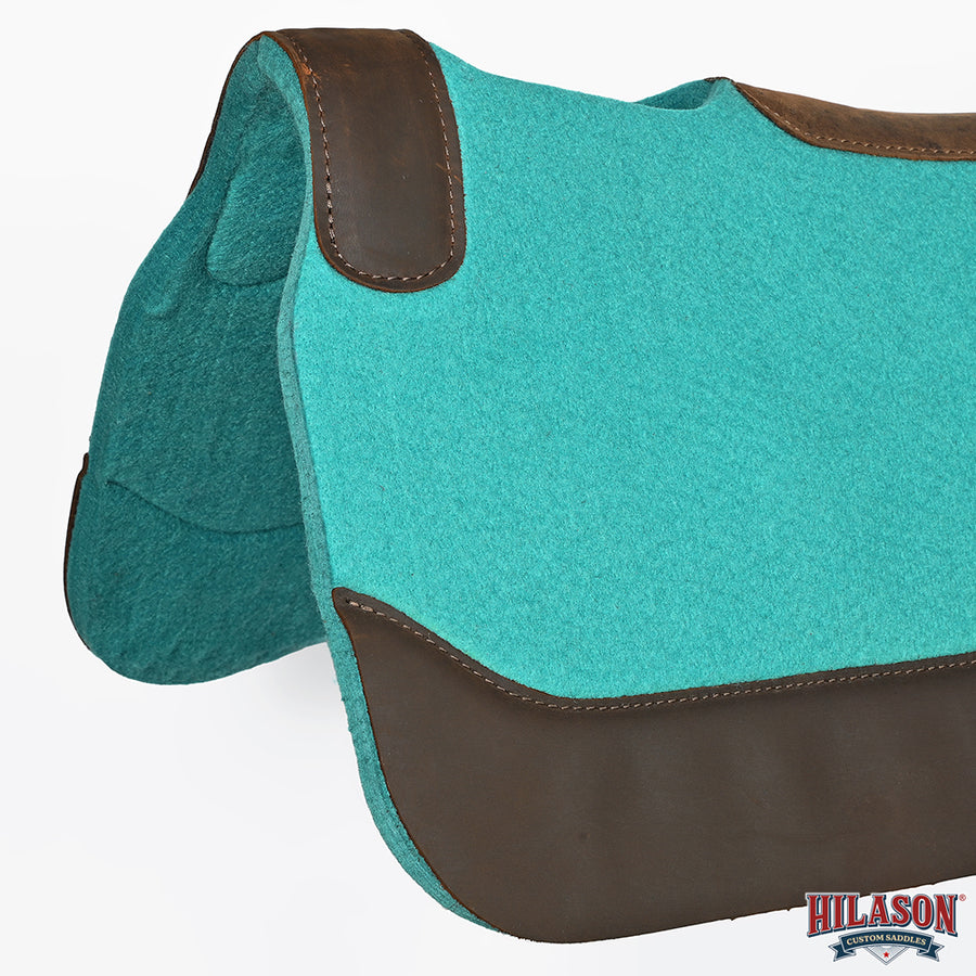 HILASON Western Wool Felt Horse Saddle Pad W/ Distressed Wear Leather | for Horses