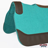HILASON Western Wool Felt Horse Saddle Pad W/ Distressed Wear Leather | for Horses