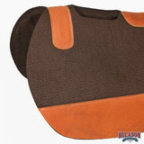 HILASON Western Wool Felt Contoured Horse Saddle Pad W/ Distressed Wear Leather | for Horses