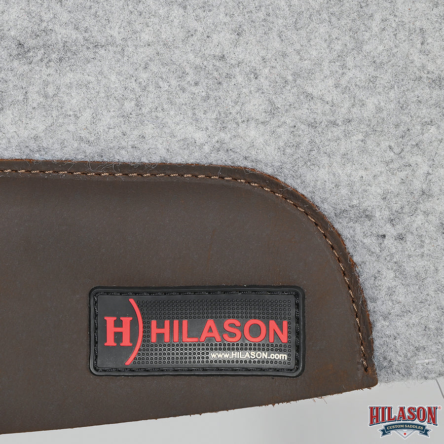 HILASON Western Wool Felt Contoured Horse Saddle Pad W/ Distressed Wear Leather | for Horses