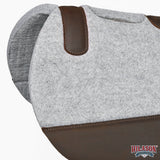 HILASON Western Wool Felt Contoured Horse Saddle Pad W/ Distressed Wear Leather | for Horses