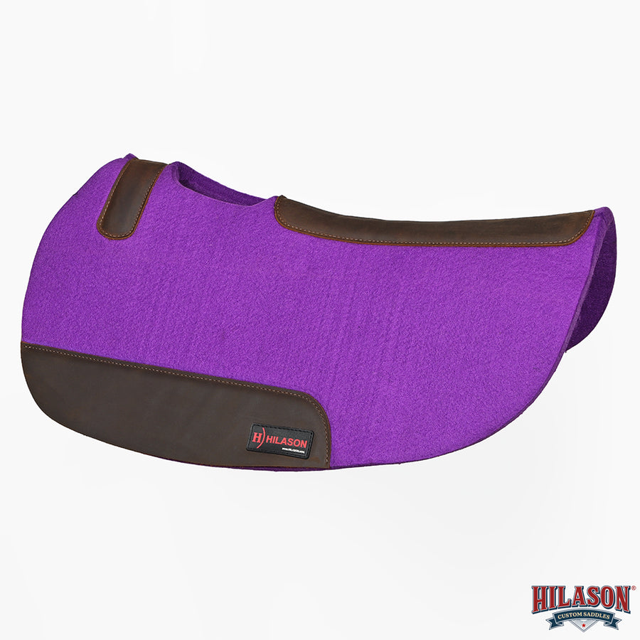 HILASON Western Wool Felt Contoured Horse Saddle Pad W/ Distressed Wear Leather | for Horses
