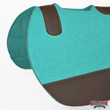 HILASON Western Wool Felt Contoured Horse Saddle Pad W/ Distressed Wear Leather | for Horses