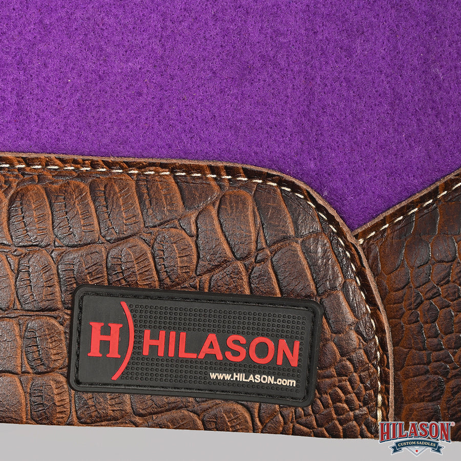 HILASON Western Wool Felt Horse Saddle Pad W/ Distressed Wear Leather | for Horses