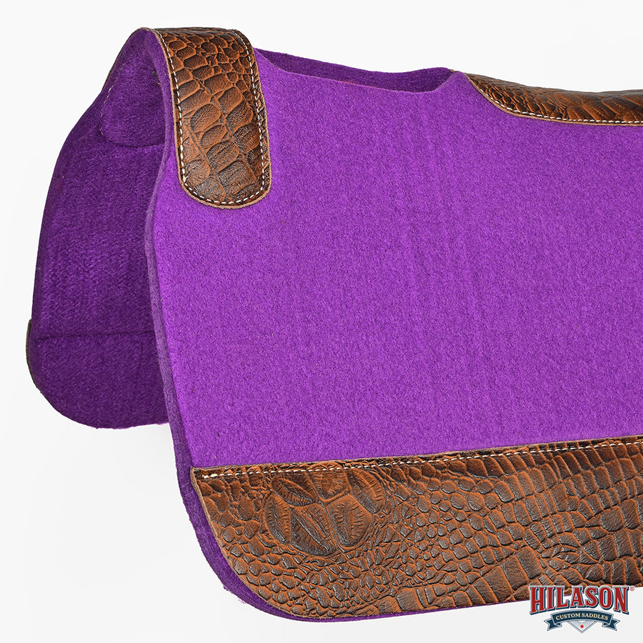 HILASON Western Wool Felt Horse Saddle Pad W/ Distressed Wear Leather | for Horses