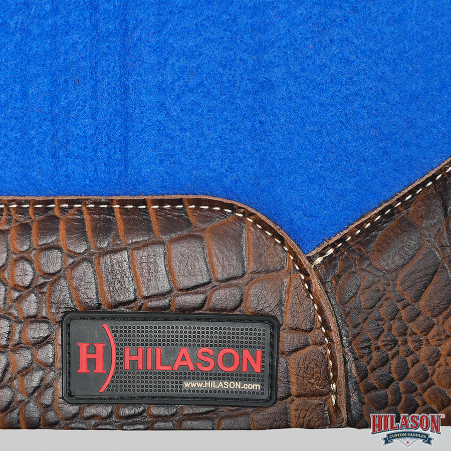 HILASON Western Wool Felt Horse Saddle Pad W/ Distressed Wear Leather | for Horses