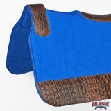 HILASON Western Wool Felt Horse Saddle Pad W/ Distressed Wear Leather | for Horses